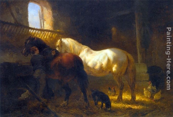 Wouter Verschuur Horses in a Stable
